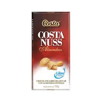 Chocolate Sin Azúcar Costa Con Almendras 110G