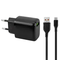 Carregador Only USB Micro USB V8 c/Cable Negro