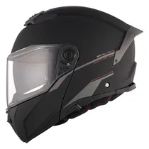 Capacete MT Helmets Atom 2 SV Solid A1 - Articulado - Tamanho M - com Óculos Interno - Preto Mate