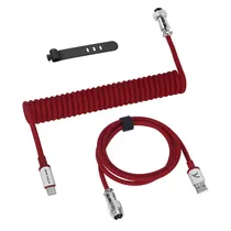 Cabo Espiral Attark Shark C01PRO USB-C / USB-A - Vermelho