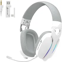 Auricular Wireless Attack Shark L90 RGB Tri Mode/Sound 7.1/Con Microfono/215G White