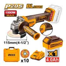 Lixadeira À Bateria Ingco CAGLI2111561 – 20V / 4AH / 1 Bateria Inclusa