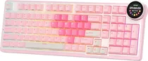 Teclado Mecanico Wireless Royal Kludge N99 RGB/ 96%/ Cream SW/ Ing/ Pink Melody