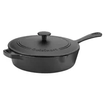 Sarten Cuisinart de Ferro Fundido com Tampa Preta 30CM