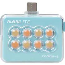 Mini LED Quadrado Nanlite Cookie-s Dupla Face USB-C - Cyan Blue