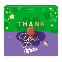 Caixa de Chocolate Milka Recheio Creme de Cacau Thank You 110G