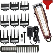 Cortador de Cabelo Wahl Star Legend 08594-008 com Corte Ajustável 0.7-1.7 MM / Recarregável / Pentes Guia / Bivolt - Marrom