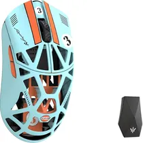 Mouse Gamer Wlmouse Beast X Max Magnesium Dongle 8K Omron Opticals Solid Sides Sem Fio - Azul/Orange