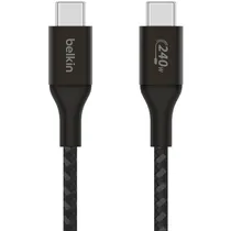 Cabo Belkin Boostcharge 2M USB-C/USB-C 240W Braided Preto - CAB015BT2MBK
