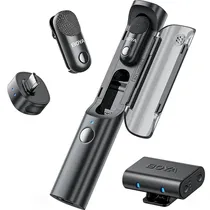 Microfone de Lapela Sem Fio Boya MAGIC-03 com USB-C - Preto (Anatel)