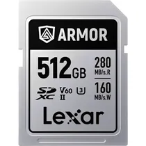 Memória SD Lexar Armor Silver Pro 280-160MB/s V60 Uhs-II SDXC 512 MB - (LSDAMSP512G-RNNNG)
