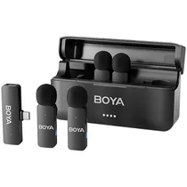 Microfone Sem Fio para Smartphone Boya BY-V4U com USB-C - Preto