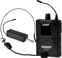 Microfone Prosper P-6187 Wireless Profissional Preto