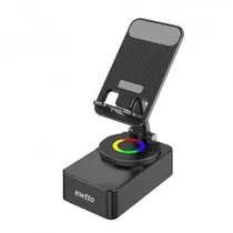 Speaker BT Ewtto ET-P1480B 5W c/Soporte Cel 360º RGB/TF/USB Negro