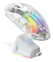 Mouse Gamer Attack Shark X2 Pro RGB BT 4000DPI Blanco Transparente