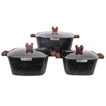 Conjunto de Panelas Antiaderentes para Indução Ucc Life, 6 Peças, Preto