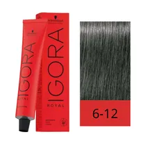 Crema de Coloración Schwarzkopf Igora Royal 6-12 Rubio Oscuro Ceniza Humo 60GR