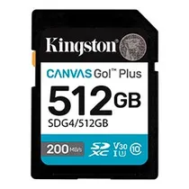 Tarjeta de Memoria SD Kingston Canvas Go Plus C10 U3 V30 A2 512GB - SDG4/512GB