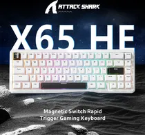 Teclado Mecanico Attack Shark X65 He RGB/ 65%/ 8K/ Rapid Trig/ Magnetic SW(Linear)/ WH Contour