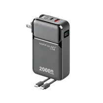 Cargador Port Power Bank Konfulon A57Q 20000 2.5W PD20W c/Cable USB-C/Lightning + Adap Tomada Negro