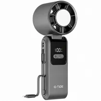 Mini Ventilador G-Tide FH02 5 Pás Recarregável com Carregador Portátil - Cinza