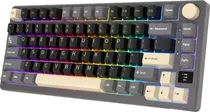 Teclado Mecanico Wireless Royal Kludge M75 RGB/ 75%/ Tri Mode/ Cream SW/ Ing/ Phantom