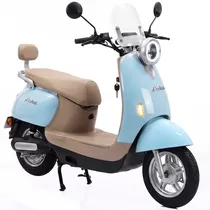 Moto Elétrica Audisat e-Moto V10 32 KM/H 200 KG - Azul/Bege (3 Meses de Garantia)