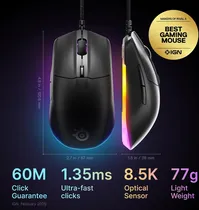 Mouse Steelseries 62702 Rival 3 Gen 2 RGB Wired Black