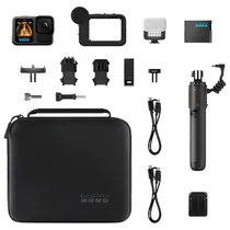 Câmera de Ação Gopro Hero 13 Creator Edition CHDFB-131-As com 27.6MP GP2 Chip / Video 5.3K A 60FPS / 2 Telas / GPS / Wi-Fi 6 - Black