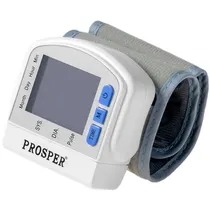 Aparelho de Pressão Digital para Pulso Prosper P-4513 Tela LCD - Branco/Cinza