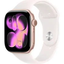 Apple Watch S11 Caixa de Alumínio Em Rose Gold e Pulseira Esportiva Na Cor Light Blush 46 MM s/M MEV64LW/A