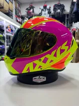 Axxis Casco Gear D8 Pink Yelow Gloss