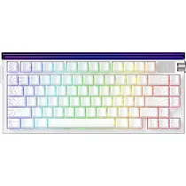 Teclado Gamer Attack Shark R85 He 75% Magnético RGB (Rapid Trigger) - White Contour/Line Purple
