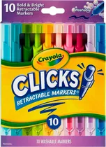 Marcador Crayola Clicks Washable Retractable Markers 58-8373 (10 Unidades)