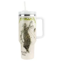 Copo Térmico Weedoo Metallica - 1.2L - com Canudo - And Justice For All Branco