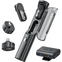 Microfone Sem Fio para Smartphone Boya MAGIC-04 com USB-C/Lightning - Preto (Anatel)