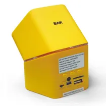 Caixa de Som BAK BK-S237 Amarela com LED e USB