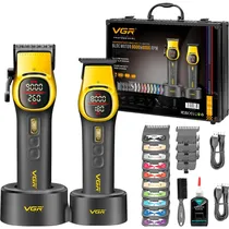 Kit Cortador de Cabelo e Trimmer Voyager VGR V-885S2 Recarregável - Dourado
