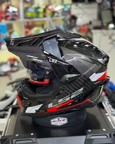 LS2 Casco MX-701 Carbon Frontier Titanium/Red