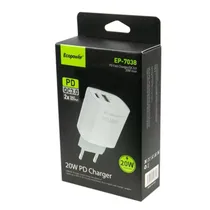 Cargador Ecopower EP-7038 USB-C/USB-A 20W - Blanco