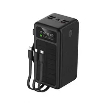 Cargador Port Demgel D-E2304 75000 PD 25W Negro % C/ Cable USB-C/Lightning/Micro USB