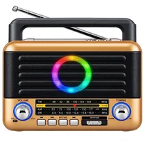 Rádio Portátil Megastar RX516G com USB/Bluetooth - Dourado/Marrom