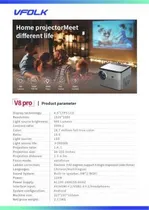 Projetor Vfolk V8 Pro 900 Lumens Autofocus