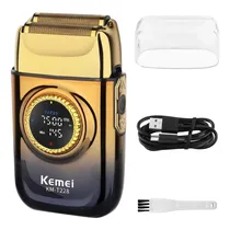 Barbeador Elétrico Kemei Professional KM-T228 - Recarregável - Dourado