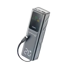 Cargador Port Power Bank Konfulon A72Q 30000 22.5W PD100W Plata c/Cable USB-C Retractil