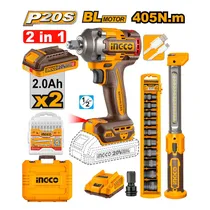 Combo 2 Em 1 Kit Ingco COSLI23056 Chave de Impacto 40NM + Maleta com Acessórios