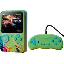 Console Portátil Game Box G5 de 3" com 500 Jogos - Verde/Azul + Controle (Inglês/Chinês)
