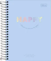 Agenda Espiral Happy 2026 M4 Tilibra - 176 Folhas - Azul
