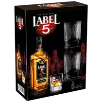 Rótulo de Uisque 5 com 2 Copos 750ML