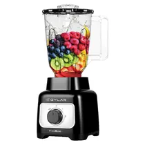 Liquidificador Eletrico Qylar Power Blend QY-1216 / 600W / 1.5 Litros / 2 Velocidades + Pulsar / 220-240V ~ 50/ 60HZ - Preto/ Inox